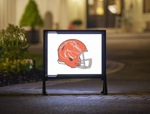 Boise State Orange Helmet Mark White Yardsy Sign