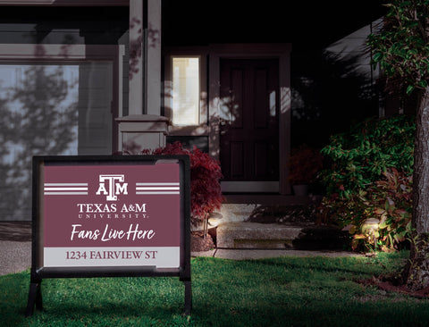 Fans Live Here Texas A&M Custom Yardsy Sign