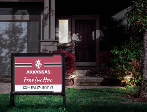 Fans Live Here Arkansas Custom Yardsy Sign