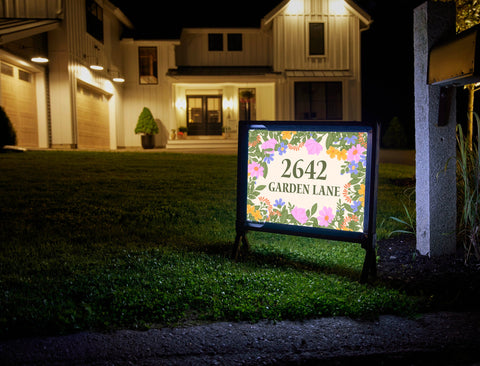 Floral Border Address Custom Yardsy Sign
