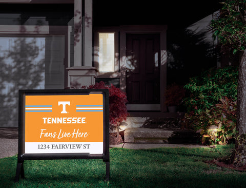 Fans Live Here University Of Tennessee Custom Yardsy Sign