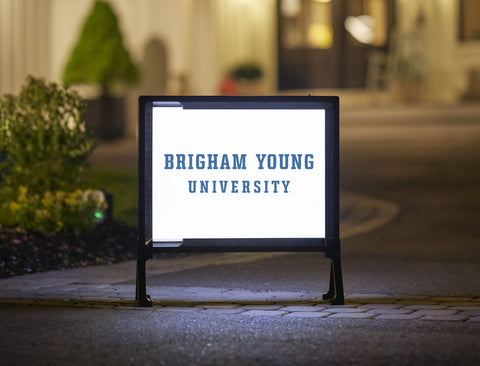 Brigham Young University Wordmark White Yardsy Sign