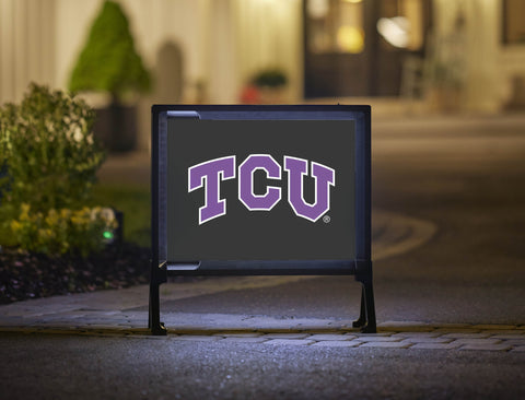 TCU Primary Mark Black Yardsy Sign