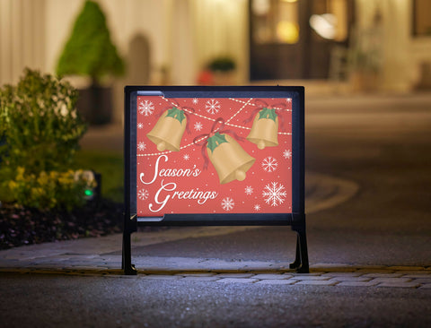 Seasons Greetings Bells Yardsy Sign