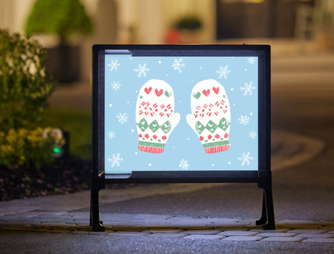 Winter Snowy Mittens Yardsy Sign