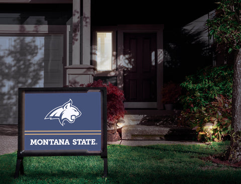 Montana State Bobcat Mascot Blue Yardsy Sign