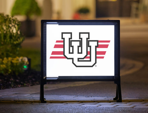 Utah University Stripe White Yardsy Sign