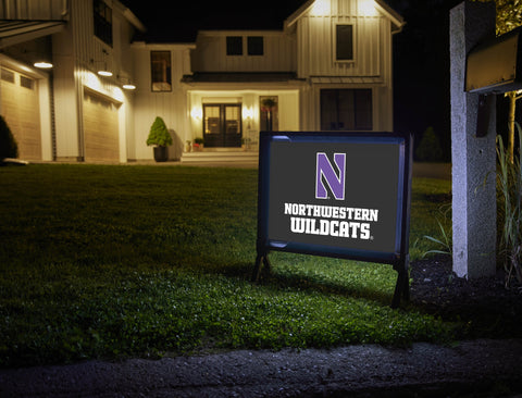 Northwestern N Wildcats Black Yardsy Sign