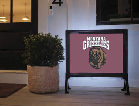 Montana Grizzlies Bear Maroon Yardsy Sign