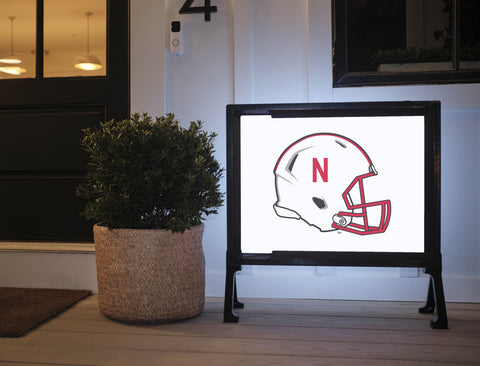 Nebraska Helmet White Yardsy Sign