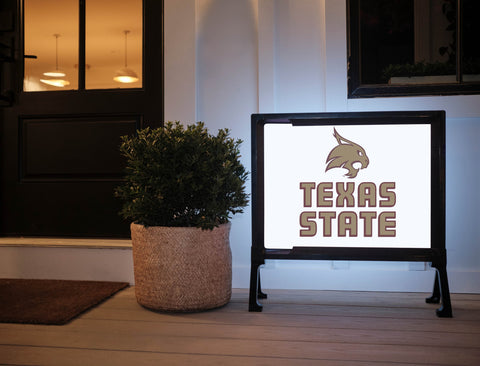 Texas State Mascot White Yardsy Sign