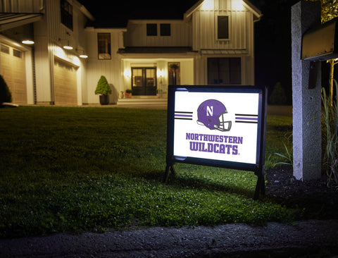 Northwestern Wildcats Helmet White Yardsy Sign