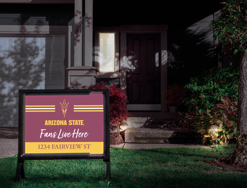 Fans Live Here Arizona State Custom Yardsy Sign