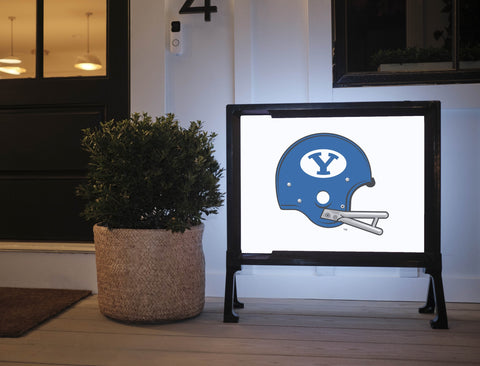 Brigham Young Helmet Blue Mark White Yardsy Sign
