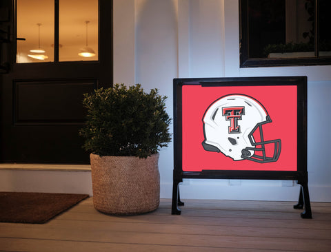 Texas Tech White Helmet Red Yardsy Sign