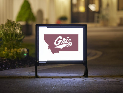 Montana State Griz White Yardsy Sign