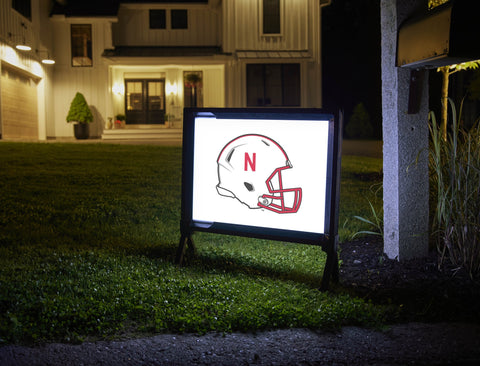 Nebraska Helmet White Yardsy Sign