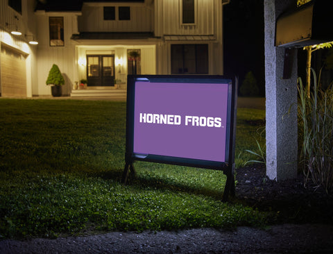 TCU Horned Frogs Wordmark Purple Yardsy Sign