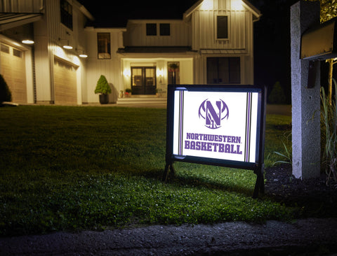 Northwestern Basketball White Yardsy Sign