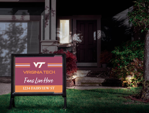 Fans Live Here Virginia Tech Custom Yardsy Sign