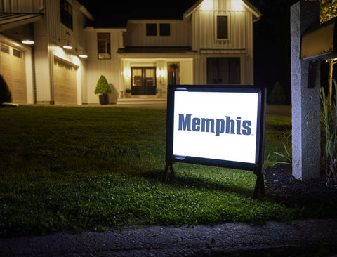 Memphis White Yardsy Sign