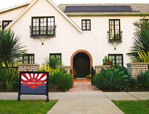 Patriotic Happy Labor Day Yardsy Sign