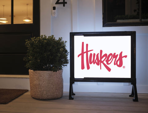 Nebraska Huskers White Yardsy Sign