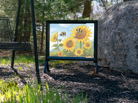 Sunflower World for Bees Garden Sign Yardsy Sign