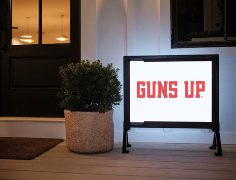 Texas Tech Guns Up White Yardsy Sign