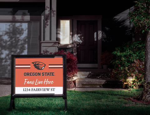 Fans Live Here Oregon State Custom Yardsy Sign