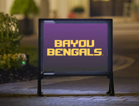 LSU Bayou Bengals Purple Yardsy Sign