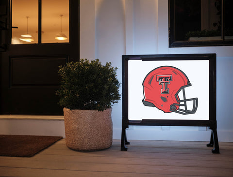 Texas Tech Red Helmet White Yardsy Sign