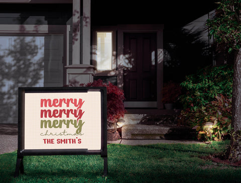 Merry Merry Merry Christmas Custom Yardsy Sign