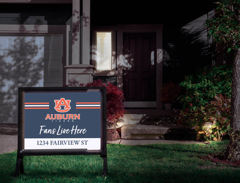 Fans Live Here Auburn Custom Yardsy Sign
