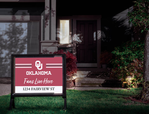 Fans Live Here Oklahoma Custom Yardsy Sign