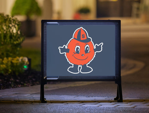 Syracuse University Orange Mascot Blue Yardsy Sign