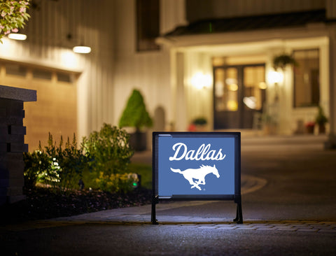 SMU Dallas Mustang Blue Yardsy Sign