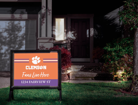 Fans Live Here Clemson Custom Yardsy Sign