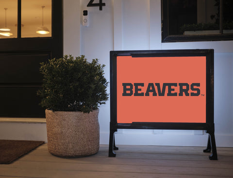 Oregon State Beavers Wordmark Orange Yardsy Sign