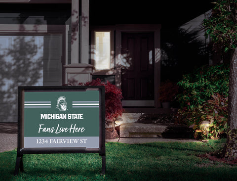 Fans Live Here Michigan State Custom Yardsy Sign