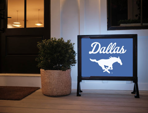 SMU Dallas Mustang Blue Yardsy Sign