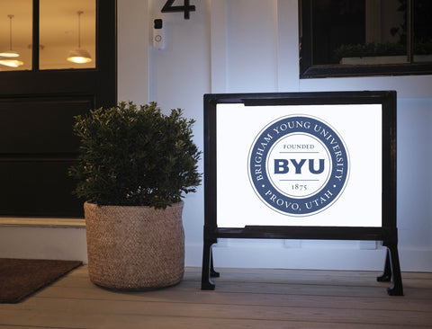 Brigham Young Institutional Mark White Yardsy Sign