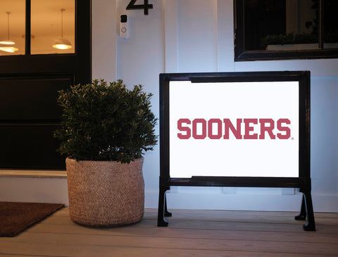 Oklahoma Sooners Wordmark White Yardsy Sign
