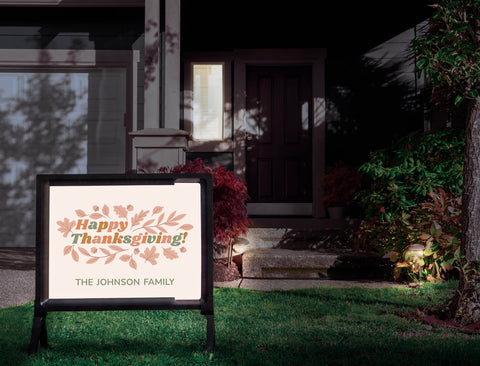 Happy Thanksgiving Leaves Custom Yardsy Sign