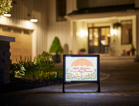 April Showers Bring May Flowers Yardsy Sign