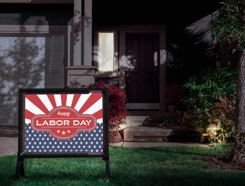 Patriotic Happy Labor Day Yardsy Sign