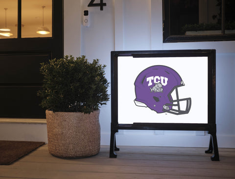 TCU Helmet Mark White Yardsy Sign