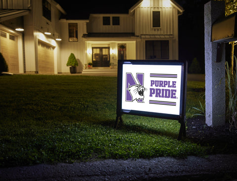 Northwestern N Purple Pride White Yardsy Sign