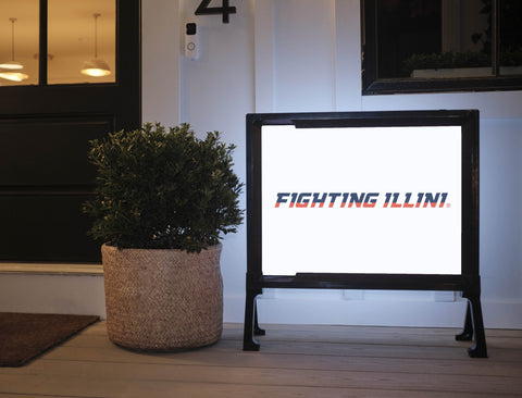 Illinois Fighting Illini White Yardsy Sign