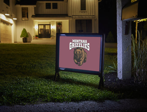 Montana Grizzlies Bear Maroon Yardsy Sign